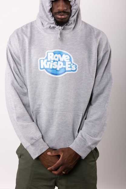 Rave Krispes Hoody met print aan de voor- en achterkant, grijs