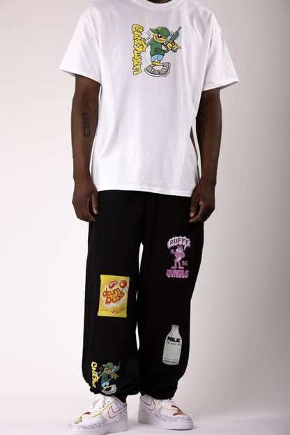 4 Print Qravers Joggers Black